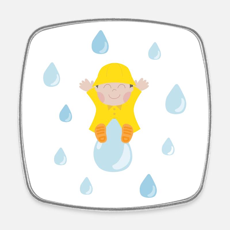 Bébé mignon avec des gouttes de pluie - Magnet carré - blanc