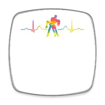 Salsero Und Salsera Heartbeat Salsa - Viereckiger Kühlschrankmagnet - Weiß - Vorne