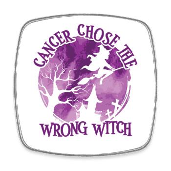 Cancer Witch Plum Honor Caregiver Cancer - Square fridge magnet - white - Front