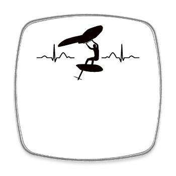 Flügel Surfer Wingsurfing Retro Folie Flügel - Viereckiger Kühlschrankmagnet - Weiß - Vorne