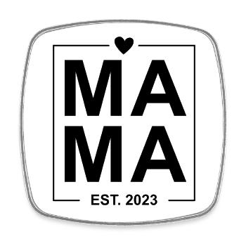 Mama Est 2023 - Viereckiger Kühlschrankmagnet - Weiß - Vorne