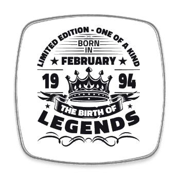 30. Geburtstag Februar Jahrgang 1994 Mann Legende - Viereckiger Kühlschrankmagnet - Weiß - Vorne