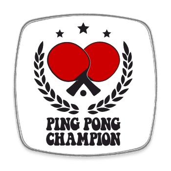 Ping Pong Champion Design Tennis de table et - Magnet carré - blanc - Devant