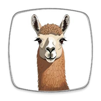 Lama - Square fridge magnet - white - Front