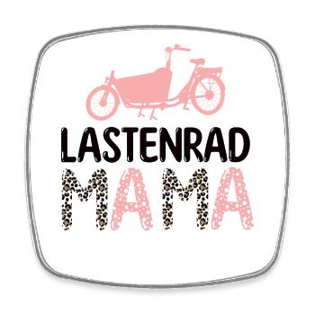 Lastenrad Mama Fahrrad Cargobike - Viereckiger Kühlschrankmagnet - Weiß - Vorne