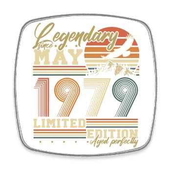 Mai 1979 Vintage né cadeau d’anniversaire - Magnet carré - blanc - Devant