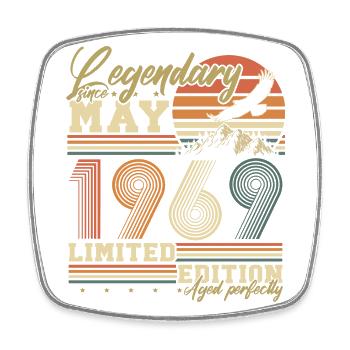 Mai 1969 Vintage né cadeau d’anniversaire - Magnet carré - blanc - Devant