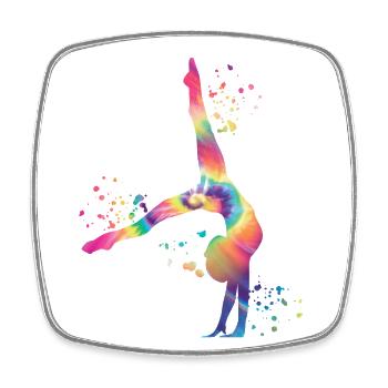 Gymnast With Floor Rhythmic Gymnastics - Square fridge magnet - white - Front