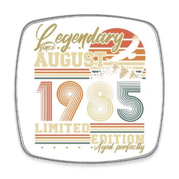 Août 1985 Vintage né cadeau d’anniversaire - Magnet carré - blanc - Devant