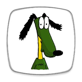 Der lustigste Cartoon-Hund aller Zeiten - Viereckiger Kühlschrankmagnet - Weiß - Vorne