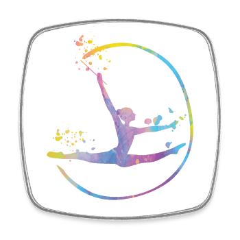 Gymnast With Band Rhythmic Gymnastics - Square fridge magnet - white - Front