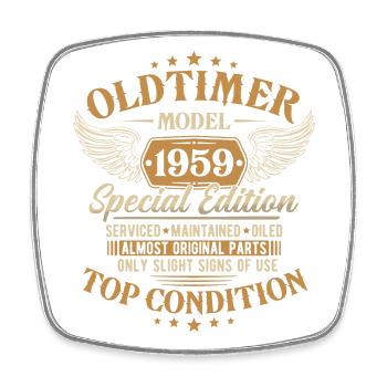 Vintage 1959 Vintage Born Birthday Gift - Square fridge magnet - white - Front