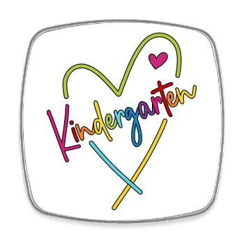 Kindergarten Herz - Viereckiger Kühlschrankmagnet - Weiß - Vorne
