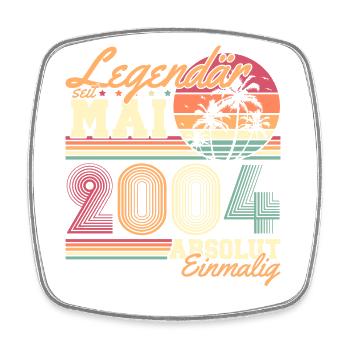 Legendary Since May 2004 Vintage Birthday - Square fridge magnet - white - Front