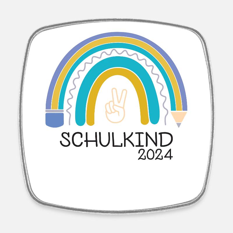 Schulanfang Einschulung Schulkind 2024 - Viereckiger Kühlschrankmagnet - Weiß