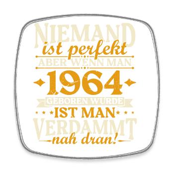 Vintage 1964 Born Birthday Birthday Saying - Square fridge magnet - white - Front