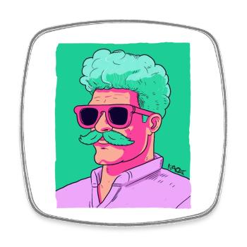 Der coole Sommerpapa ist der beste Papa - Viereckiger Kühlschrankmagnet - Weiß - Vorne