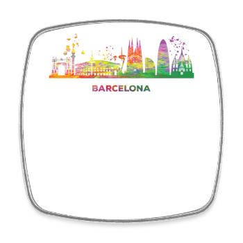 Barcelonische Skyline Barcelona - Magnet carré - blanc - Devant