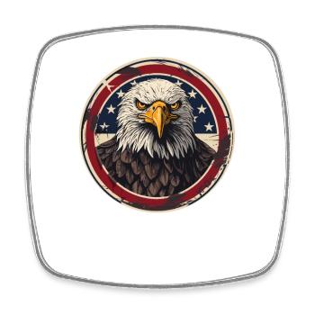 The U.S. and bald eagles - Square fridge magnet - white - Front