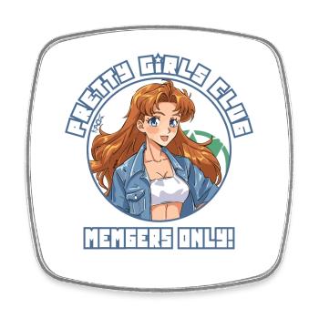 Pretty Girls Club: Members Only - Square fridge magnet - white - Front