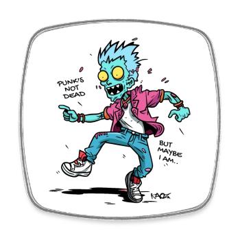 Punk ist nicht tot, aber ich: Punker Zombie - Viereckiger Kühlschrankmagnet - Weiß - Vorne