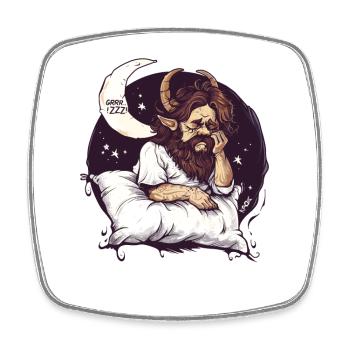 Archange endormi avec des cornes et la lune - Magnet carré - blanc - Devant