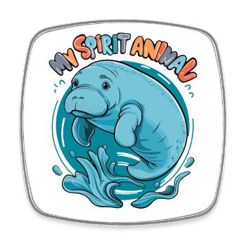 Dugong mein Spirit Animal ich liebe Manatees - Viereckiger Kühlschrankmagnet - Weiß - Vorne