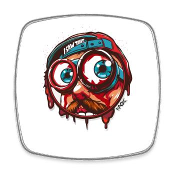 Große Augen Brille-Freak, ich habe das gesehen - Viereckiger Kühlschrankmagnet - Weiß - Vorne