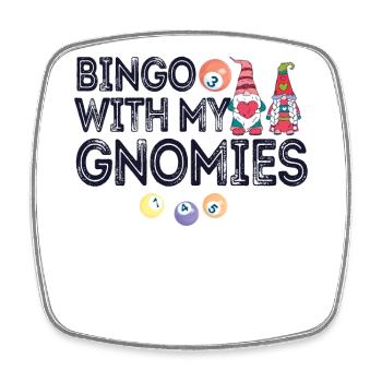 Bingo avec mes gnomies Bingo amusant - Magnet carré - blanc - Devant