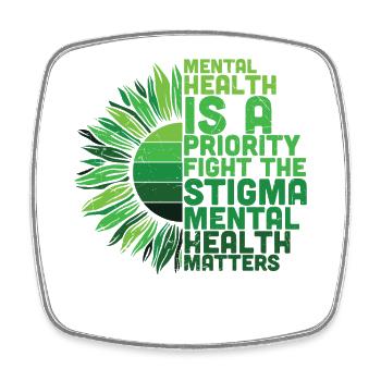 Mental Health Awareness Sonnenblume - Viereckiger Kühlschrankmagnet - Weiß - Vorne