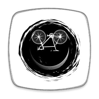 Bicycle Face - Square fridge magnet - white - Front