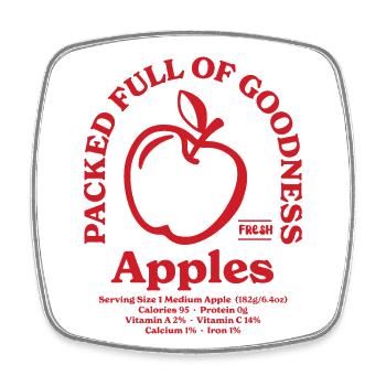 Apples Nutritional Red - Square fridge magnet - white - Front
