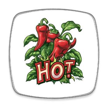 Hot Pepper Chili Plant - Square fridge magnet - white - Front