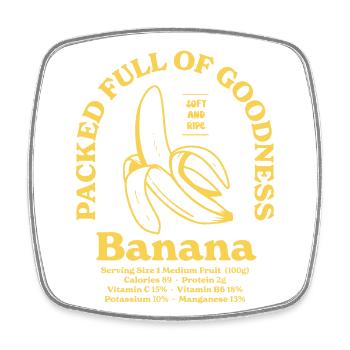 Banana Nutritional - Square fridge magnet - white - Front