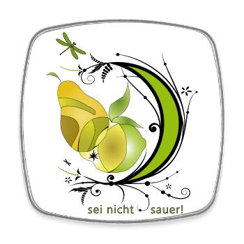 Zitrone, sei nicht sauer - Viereckiger Kühlschrankmagnet - Weiß - Vorne