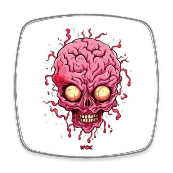 Anger and a big brain - Square fridge magnet - white - Front