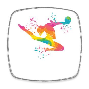 Gymnast with ball rhythmic gymnastics - Square fridge magnet - white - Front