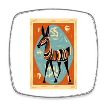 Art ancien : Âne - Magnet carré - blanc - Devant