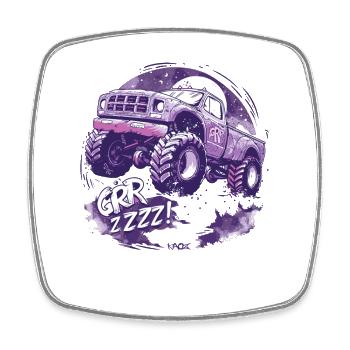 Night of the Night Monster Truck: Monster Truck - Square fridge magnet - white - Front