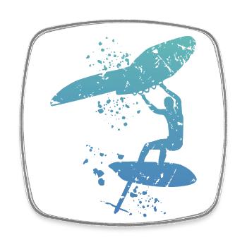 Wing Foil Wingsurfing Frau Foil Wing - Viereckiger Kühlschrankmagnet - Weiß - Vorne