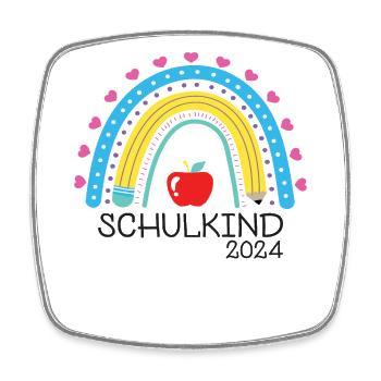 Start of school enrollment school child 2024 - Square fridge magnet - white - Front