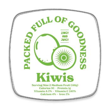 Kiwi Ernährung - Viereckiger Kühlschrankmagnet - Weiß - Vorne