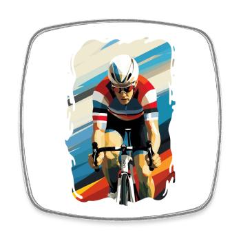 Simply Retro Road Bike Ride - Square fridge magnet - white - Front