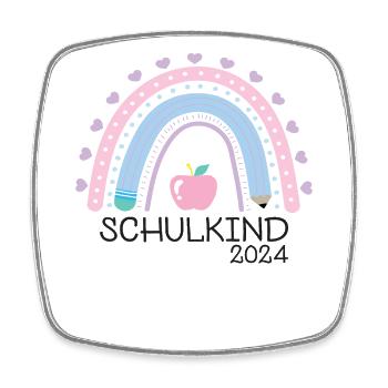 Start of school enrollment school child 2024 - Square fridge magnet - white - Front