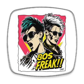 Pop music culture and 80s freak - Square fridge magnet - white - Front