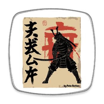 Japan japanischer vintage retro Samurai - Viereckiger Kühlschrankmagnet - Weiß - Vorne