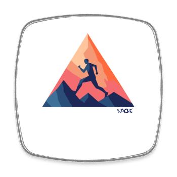 Triangle emblem of outdoor running and running - Square fridge magnet - white - Front