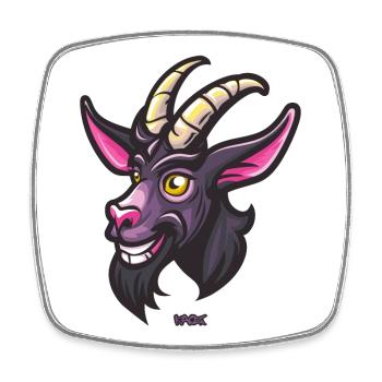 The Merry Evil Goat - Square fridge magnet - white - Front