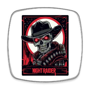 Voleur de nuit Crâne Crâne Cowboy - Magnet carré - blanc - Devant