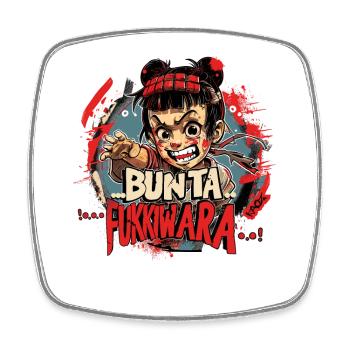 Japan Phantasie Anime Parodie: Bunta Fukkiwara - Viereckiger Kühlschrankmagnet - Weiß - Vorne